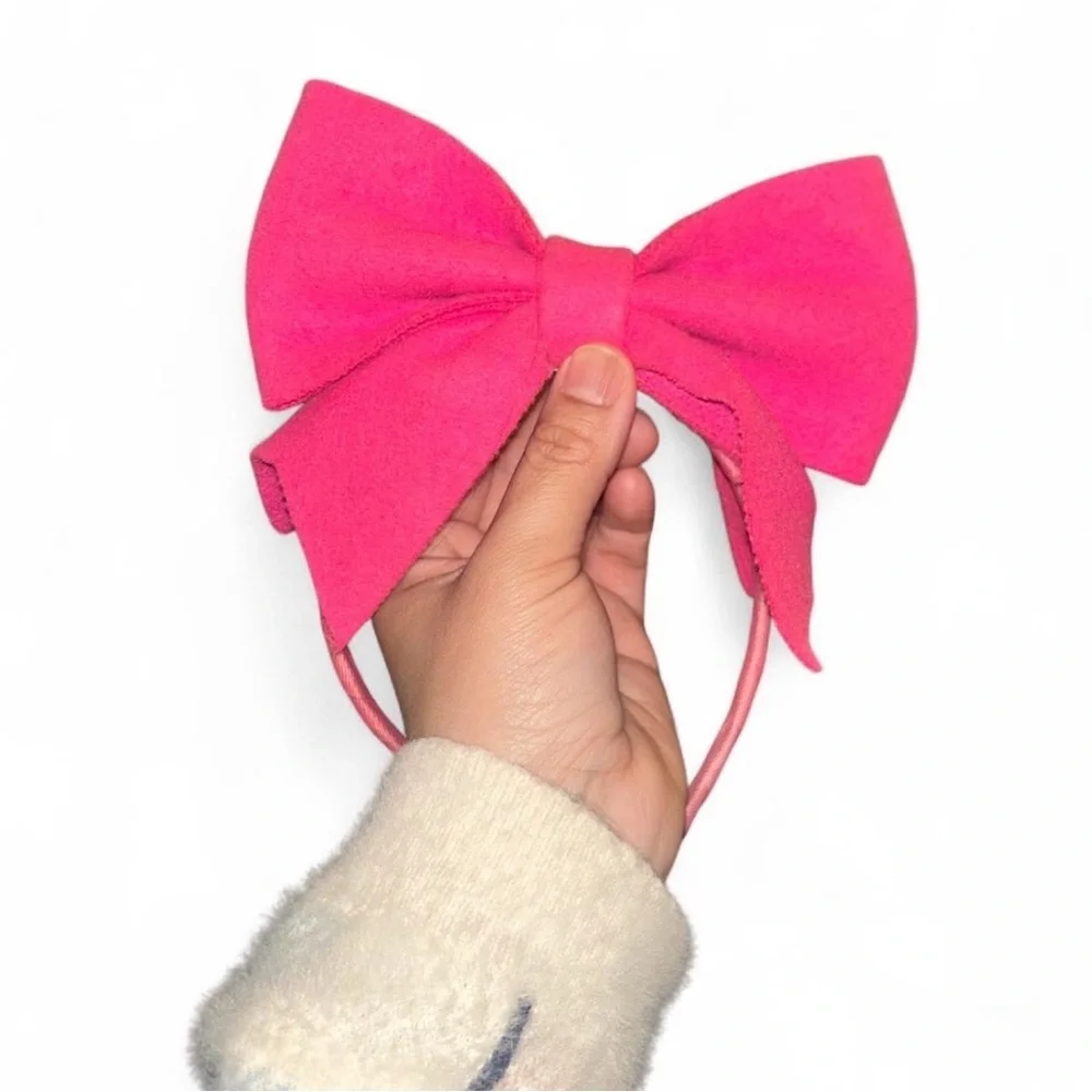 Handmade Bright Pink Bow Headband